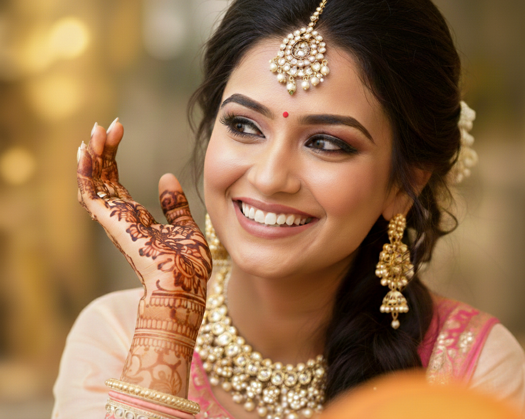 Bride with henna